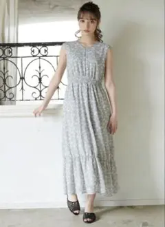 OLIVE des OLIVE 小花柄パイピングワンピース（ブラック）-F-新品