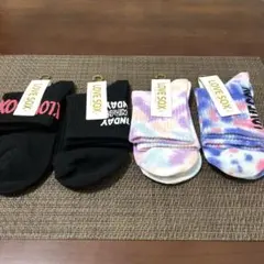【新品タグ付き】　LOVE SOX 靴下　4足まとめ売り　黒　タイダイ染め