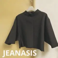 JEANASIS ボックスシルエット ５分袖トップス　黒