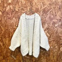 COCO DEAL Luxe カーディガン ガウン ウール混在 オフホワイト