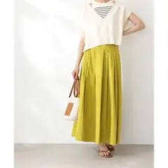 新品！エヌ ナチュラルビューティーベーシック 切替タックボリュームスカート