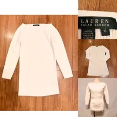 RAUREN Ralph Lauren ラルフローレン　コットン　リブニット　白