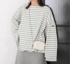 【ルミノア×スローブ】everyday ビッグボーダーカットソー/サックスブルー