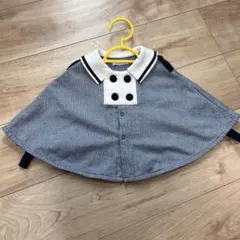 ベビーポンチョ グレーとホワイト