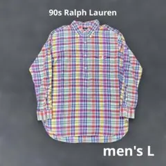 y*r様 90s ラルフローレン 長袖シャツ チェック柄 マルチカラー 好配色◯