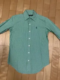 Ralph Lauren Sport 緑と白ストライプ 長袖シャツ Sサイズ