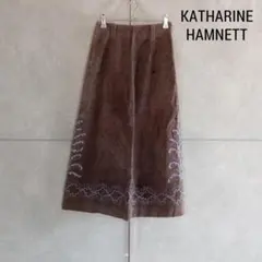 KATHARINE HAMNETT チェーン刺繍 スエードスカート　X2969のサムネイル