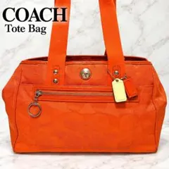 COACHコーチ トートバッグ シグネチャー キャンバス オレンジ F14876