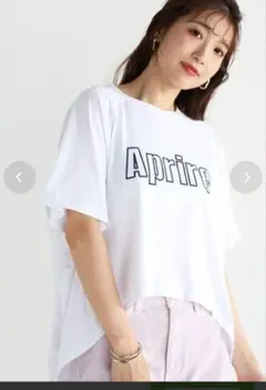 Vin 　AprireフロッキーバイカラーロゴTシャツのサムネイル