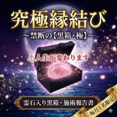【毎月1名限定】究極縁結び・強制成就の儀【黒箱・極】霊視 復縁 占い 鑑定