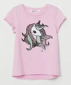 新品未使用＊ユニコーンリバーシブルスパンコールTシャツ135~140cmピンク