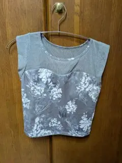 花柄メッシュヨガタンクトップ