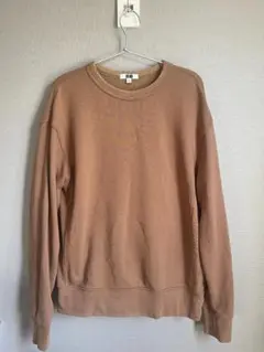 UNIQLO U トレーナー　ガーメントダイ スウェットシャツ ダークオレンジ