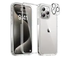 iPhone15pro ケース クリア　全身バンパー保護ケース 9H 強化ガラス