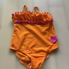 オレンジ フリル付き ベビー水着