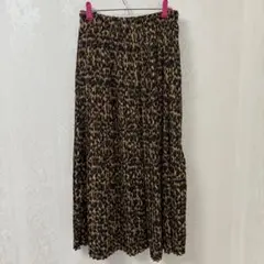 URBAN RESEARCH レオパード プリーツスカート Free ロング