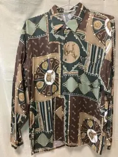 総柄シャツ　古着