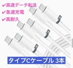 タイプC　急速充電 転送 ケーブル　1M/1M/2M 3本セット　100W/5A
