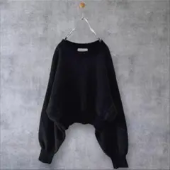 ●美品◆アダムエロペ◆クロップドスウェットライクガゼットニット