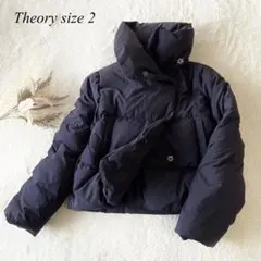 美品！Theoryショートダウンジャケット　Mサイズ theory（セオリー） 良品 ボリュームカラー ショート丈 クロップド