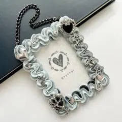 【1129】デコ トレカケース キーホルダー B8 グレー 黒