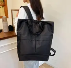 2way 大容量 トートバッグ リュック 男女兼用 黒　 軽量 撥水 A4対応