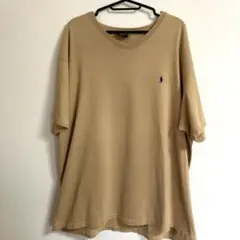 Polo by Ralph Lauren ベージュ VネックTシャツ　XLサイズ