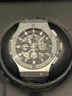 HUBLOTビッグバン アエロバン スチール　ダイヤベゼル　ブルークロコベルト付のサムネイル