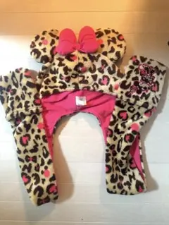 ミニーヒョウ柄マフラー ヒョウ柄ファンキャップ