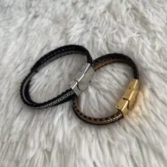 ペア ブレスレット ゴールド シルバー