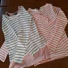 GAP Kids 150 ボーダー長袖Tシャツ　２枚　中古品　ZK-4953