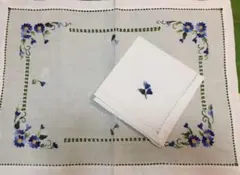 花柄刺繍ランチョンマット