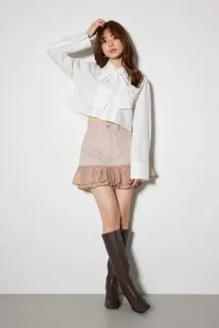 rienda レイヤードティアードデニムスコートショートパンツ