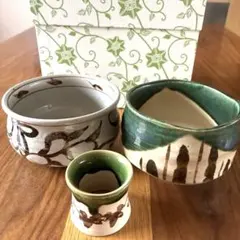 茶道具 抹茶碗、建水、蓋置　3点セット　陶器 釉薬