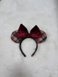 ミニー　チェックカチューシャ