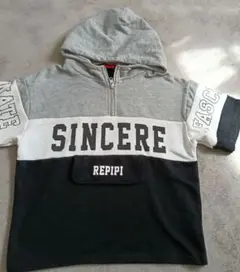 REPIPI フード付きジップアップTシャツ
