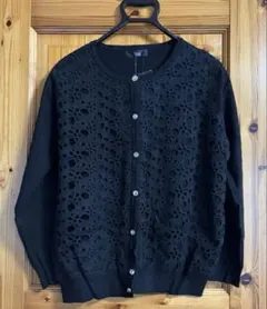 大きいサイズ 黒 花柄レース カーディガン⭐︎ 3L