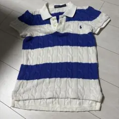 ラルフローレン♡ポニーコットンケーブルニットポロシャツ　ボーダー最安値早い者勝ち