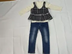 BREEZEビスチェ、デニムパンツとユニクロ長T 3点セット　サイズ110