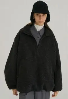 CLANE SLIVER HALF ZIP TOPS チャコールグレーのサムネイル