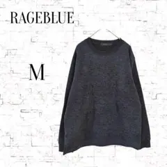 【レイジブルー】クルーネック トレーナー ネイビー M サイドスリット