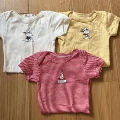 プチバトー ロンパース 3枚セット　6M まとめ売りのサムネイル