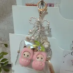 【no.75】シルバニアファミリー　さくらんぼ　赤ちゃん　持ち運びキーホルダー