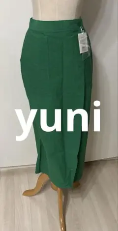 新品タグ付きyuni ワッシャー　コットンナイロン　バックゴムスカートのサムネイル