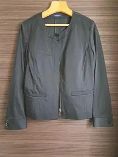 【美品】NEWYORKER ニューヨーカー ノーカラージャケット 紺色 Lサイズ