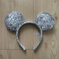 ミッキーマウス耳型カチューシャ シルバー