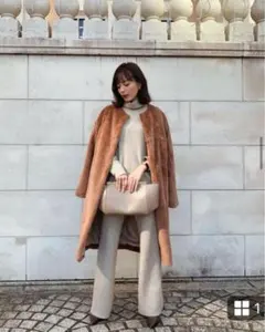 cachec タートルニット　ニットパンツ　セットアップ