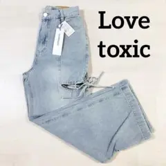 新品未使用 Lovetoxic リボンスリットデニムパンツ　140ブルー