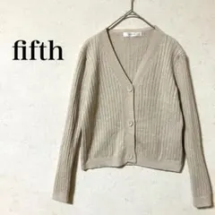 【フィフス】 クロップドVネックリブニットカーディガン ベージュ系