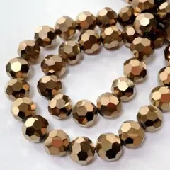 さ*様 bm515/SALE！ガラスビーズ◇多面カット　ゴールド　1連
